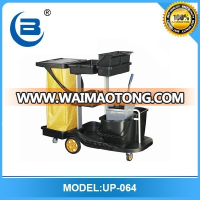 Low prices hotel plastic housekeeping cleaning trolley,hospital cleaning trolleys in Dubai